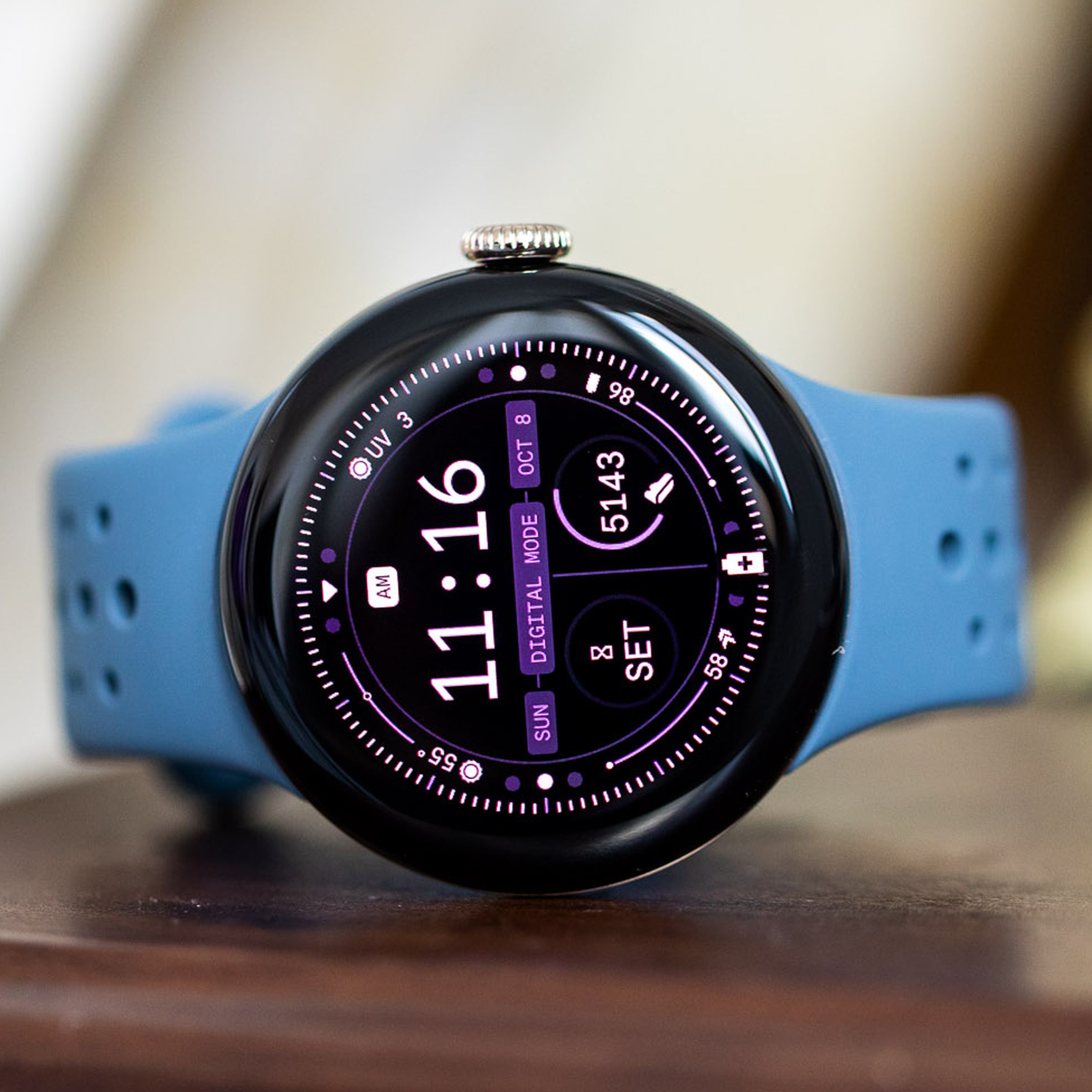 Pixel Watch 2 on a nightstand