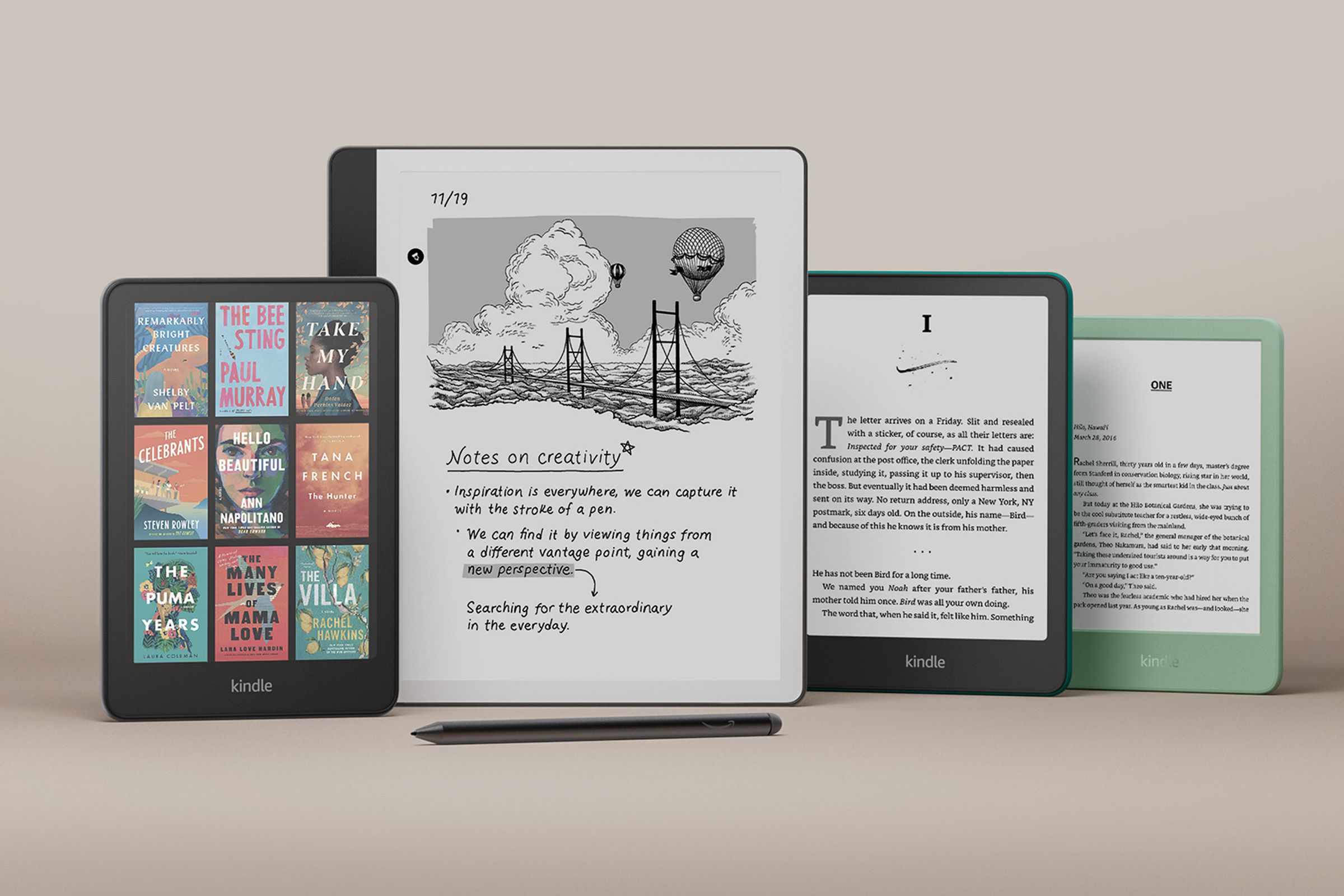 Amazon’s new Kindle family.