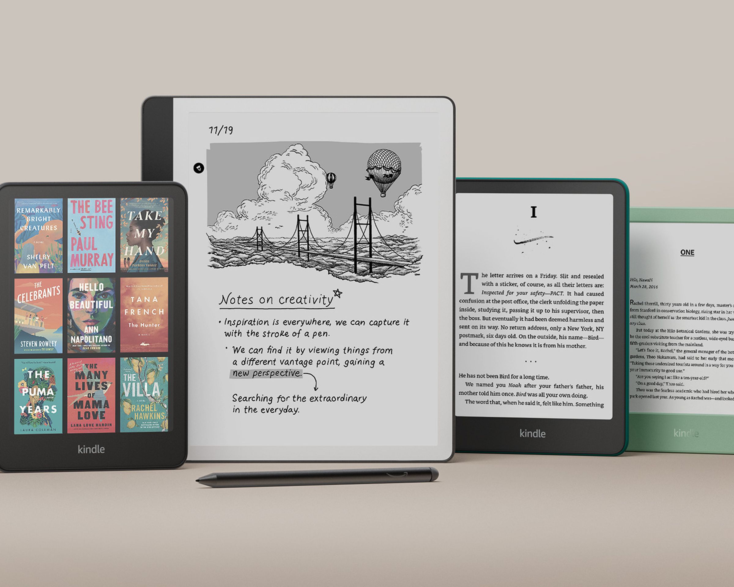 Amazon’s new Kindle family.