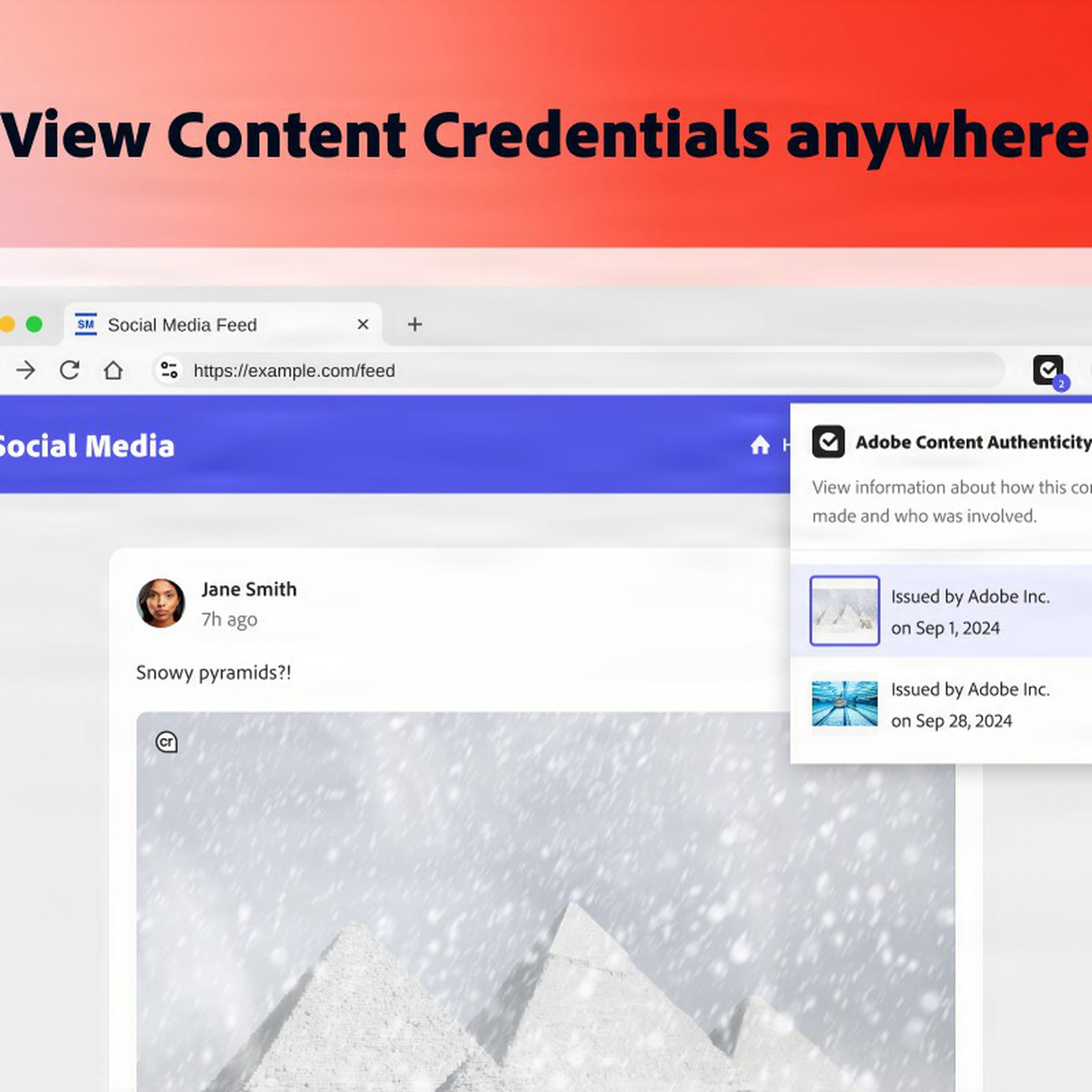 A screenshot of Adobe’s Content Authenticity extension for Google Chrome.