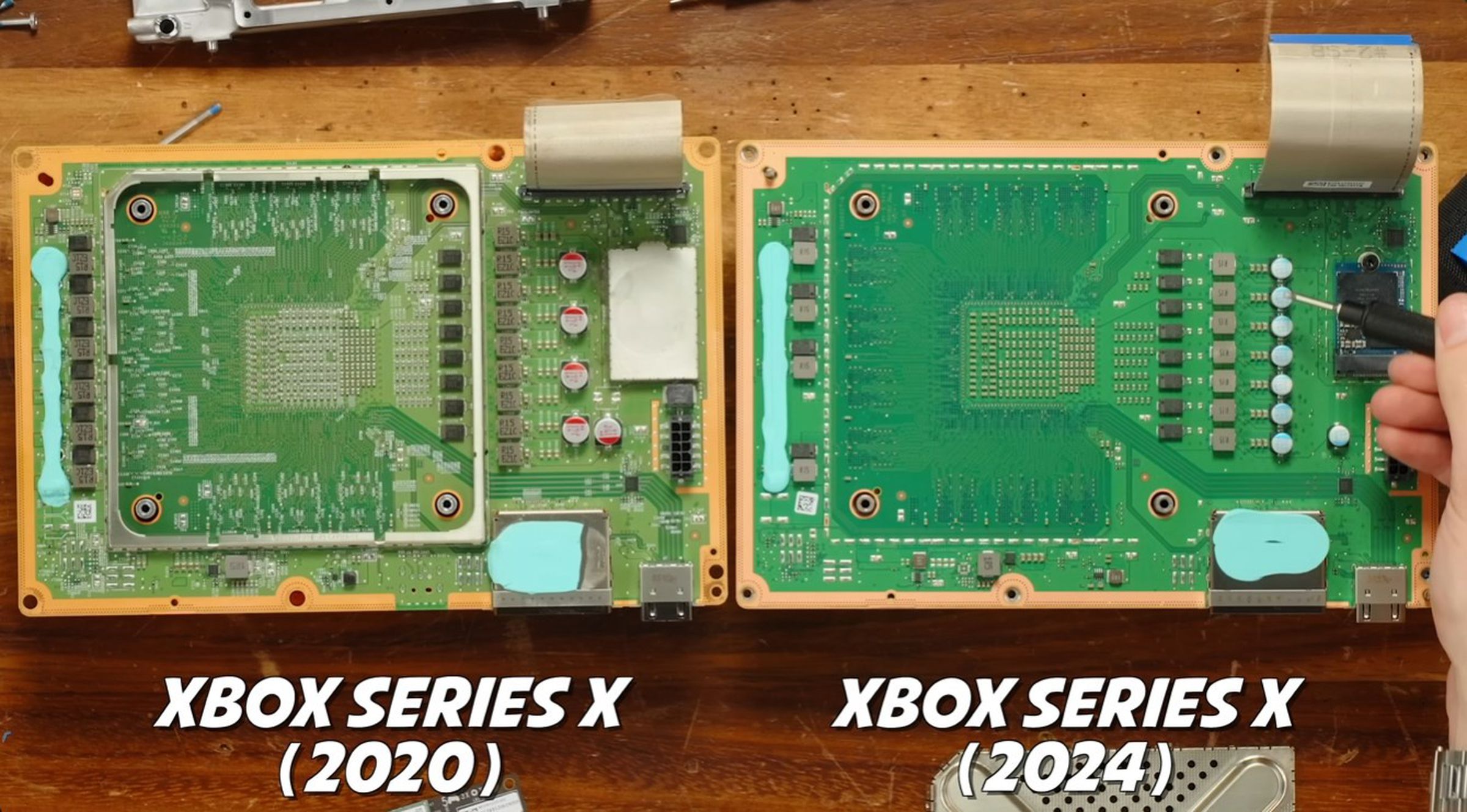 The new Xbox Series X motherboard has been heavily redesigned.