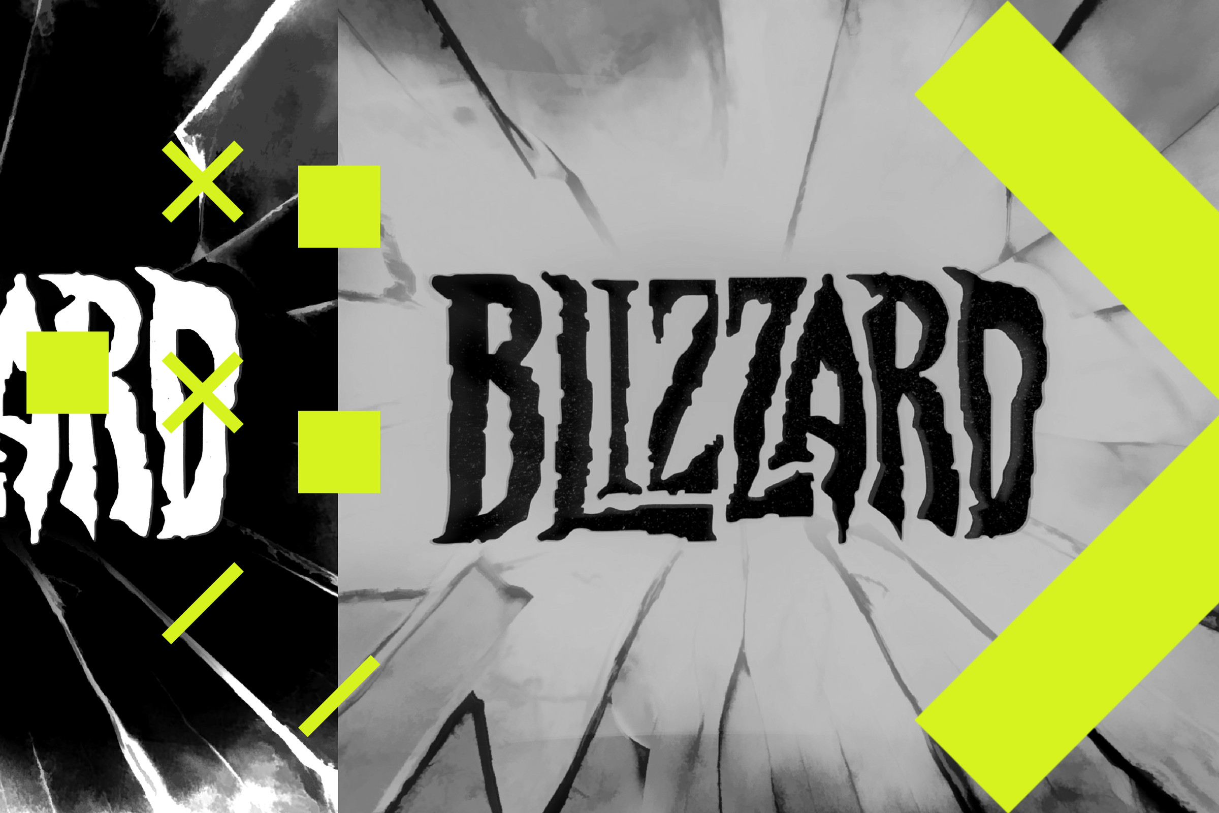 A photo illustration of Blizzard Entertainment’s logo.