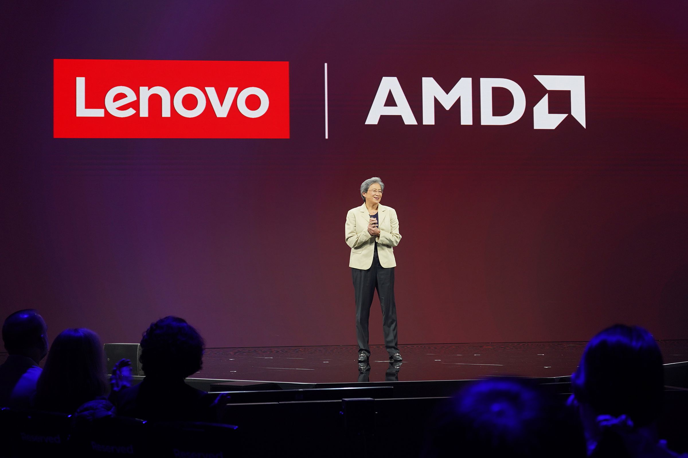 AMD CEO Lisa Su onstage at Lenovo Tech World 2024.