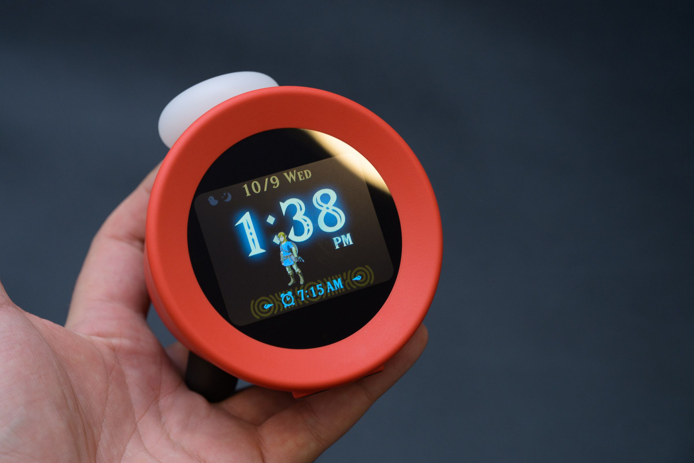 A photo of Nintendo’s Alarmo alarm clock.