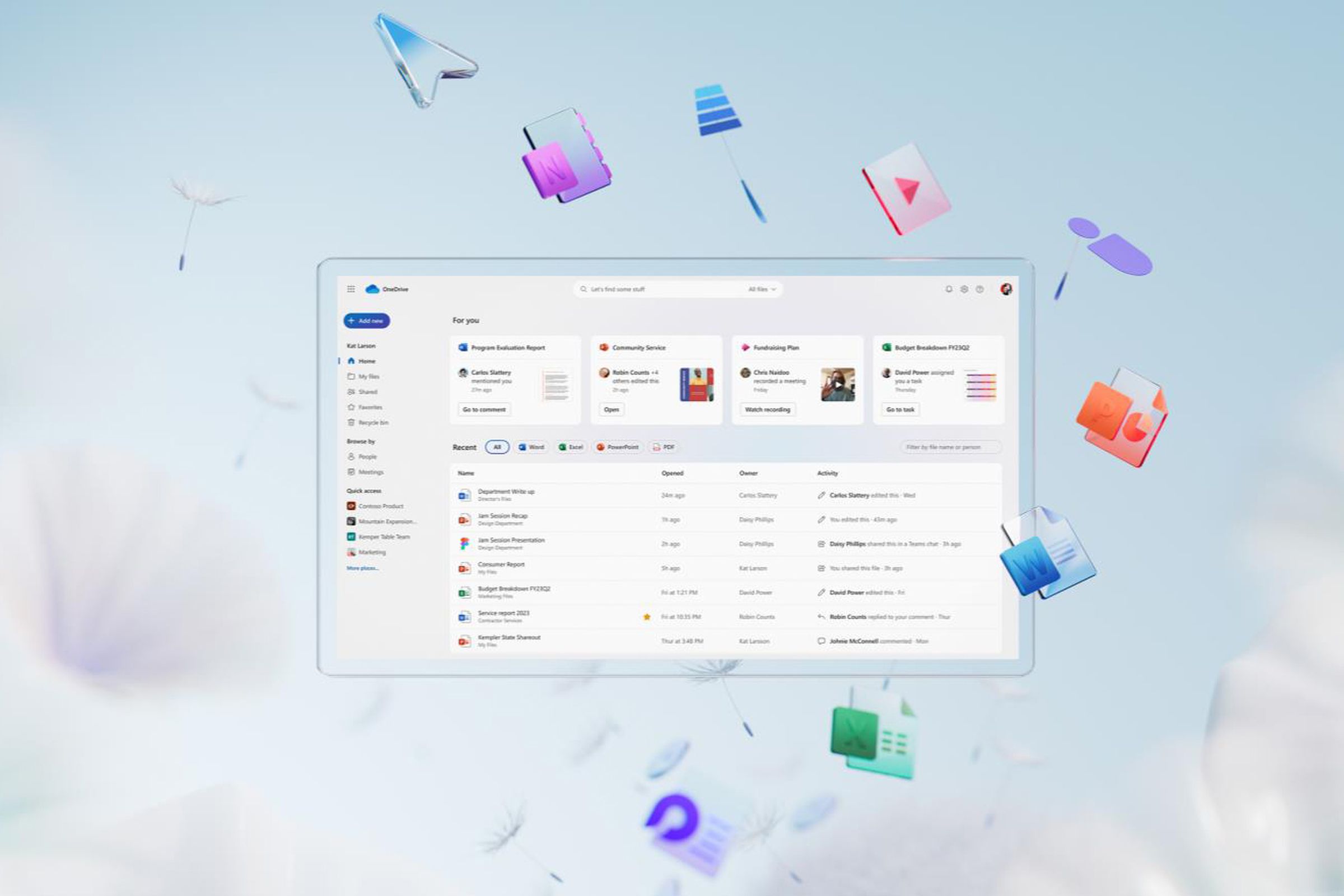 Illustration of the new OneDrive UI
