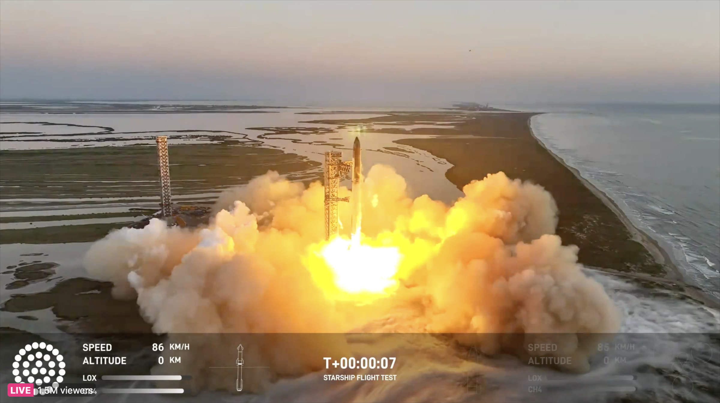 Starship lifting off.