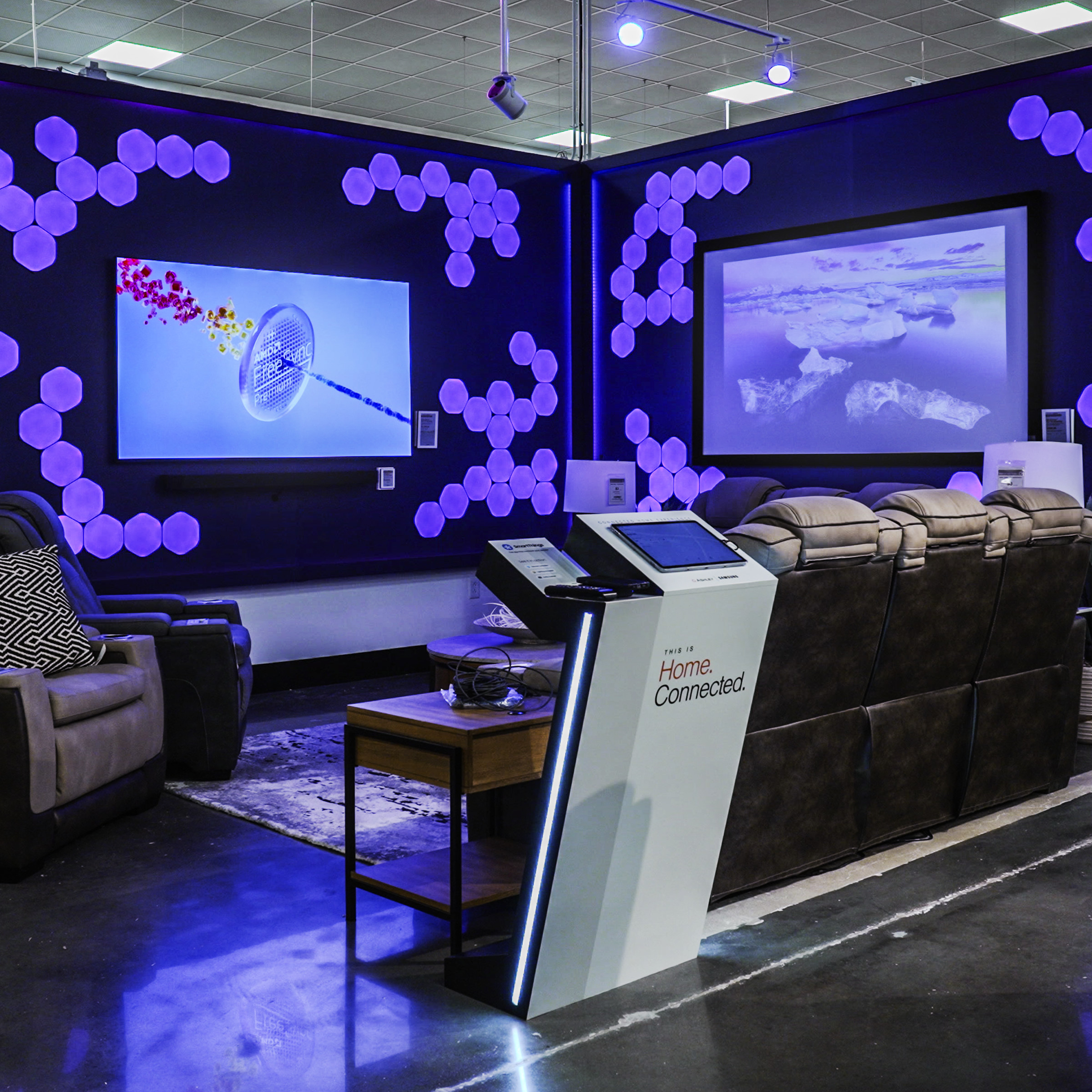 Samsung is selling the benefits of the smart home with a store-within-a-store concept at Ashley Furniture.